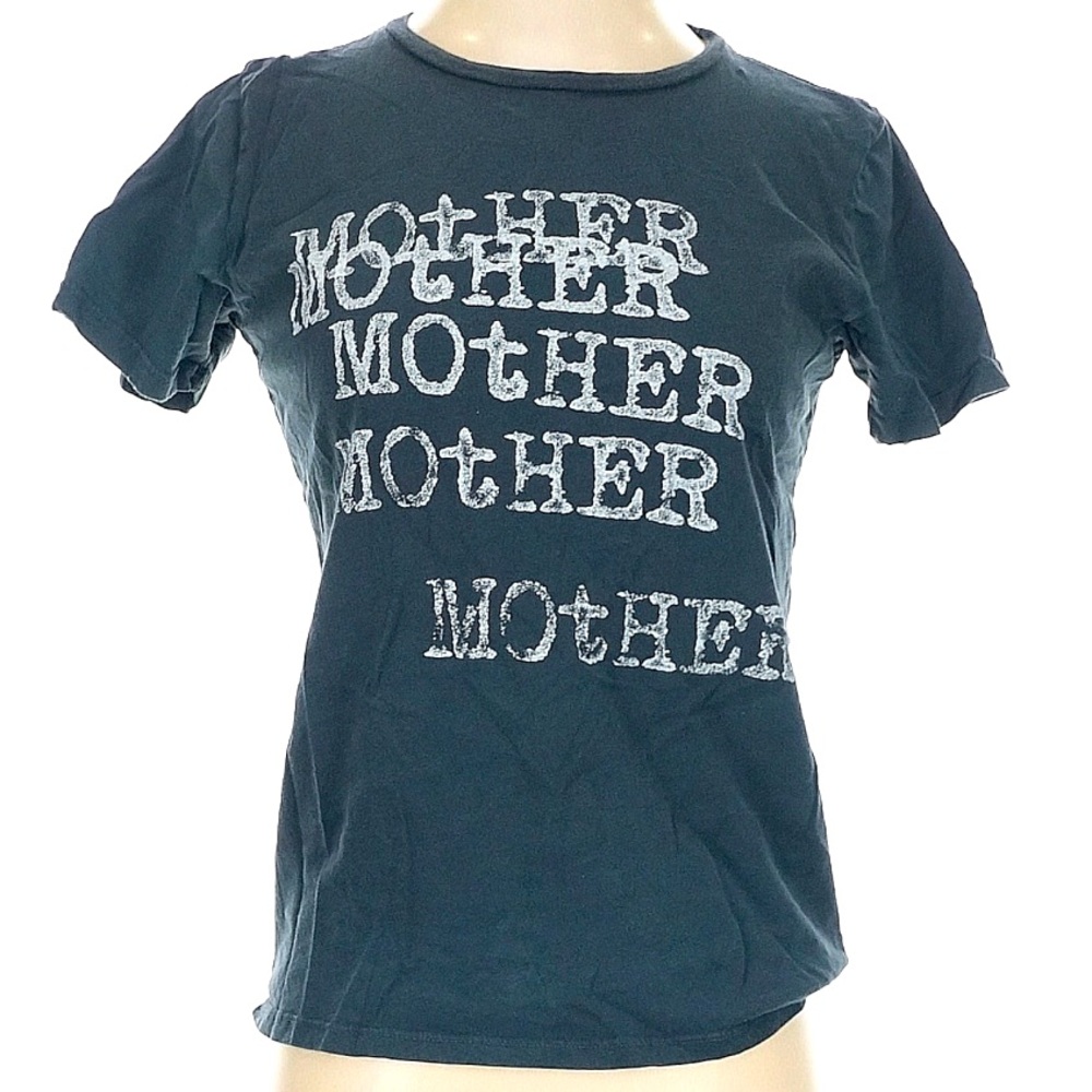 MOTHER Short Sleeve Tee in Dark Blue and White